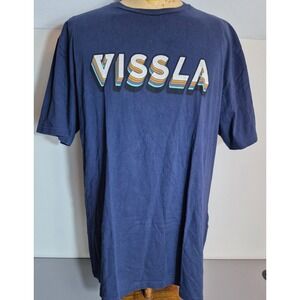 Vissla Short Sleeve Logo T-Shirt Mens XL Navy Blue Cotton